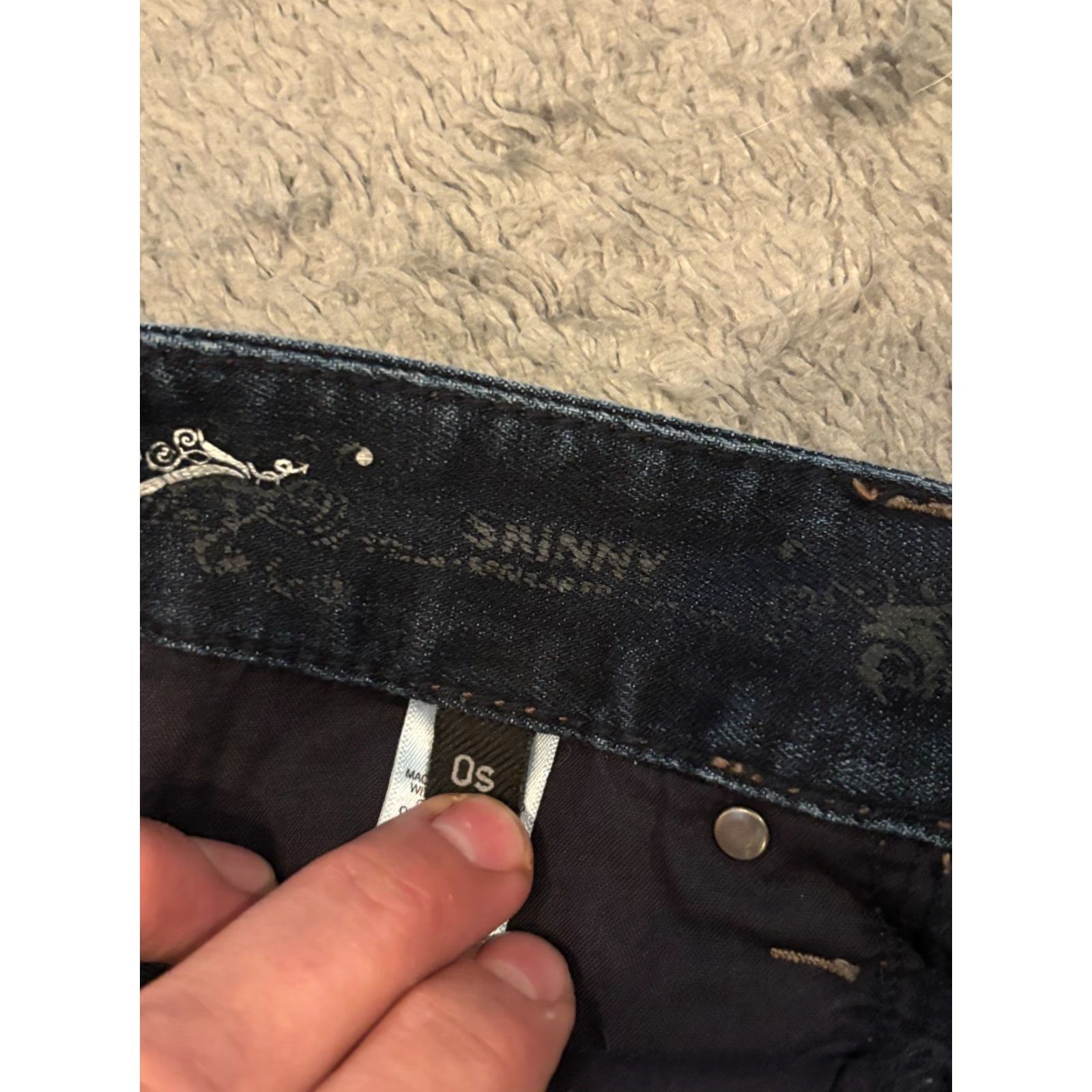 Express VINTAGE? No. Express Jeans Womens 0S Low Rise Dark Wash Blue Denim Skinny Stretch Casual Size 25" / US 0 / IT 36 - 3 Thumbnail