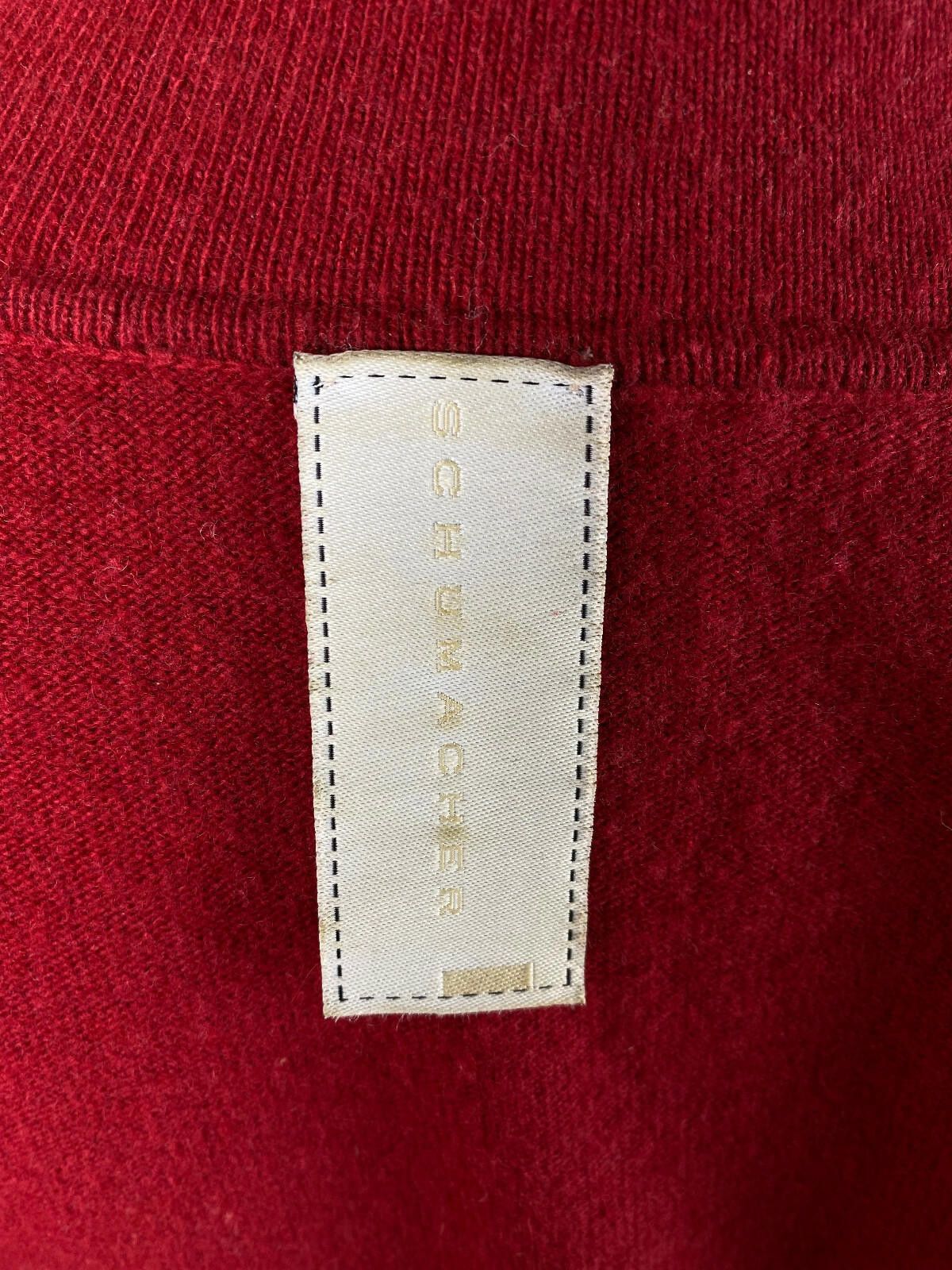 Designer Schumacher Red Wool Cardigan Sweater Size XS Size XS / US 0-2 / IT 36-38 - 7 Thumbnail