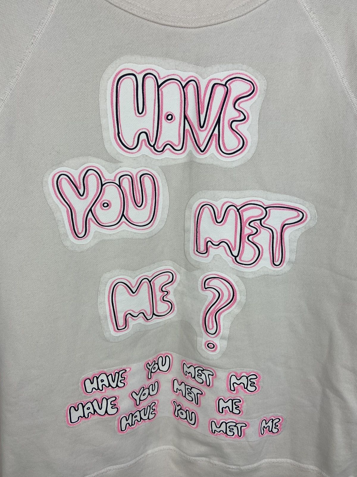 Acne Studios Acne Studios White Men's College Print Sweatshirt Sz S Size US S / EU 44-46 / 1 - 4 Thumbnail