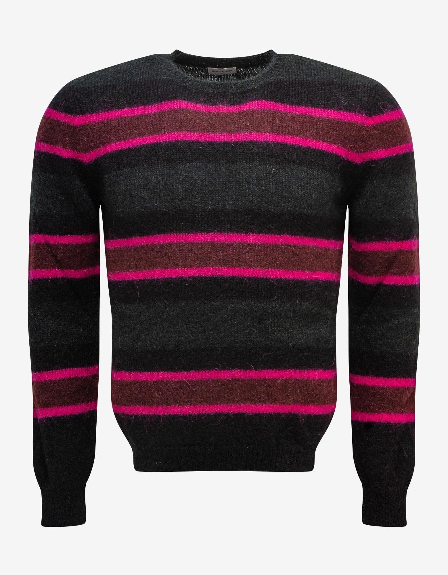 Saint Laurent Paris Grey Stripe Mohair Sweater Size US M / EU 48-50 / 2 - 1 Thumbnail
