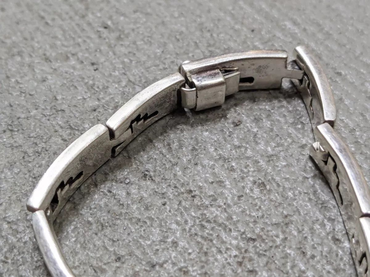 Jewelry Stainless Steel Bracelet Taxco Mexico Rectangle Panel Size ONE SIZE - 5 Thumbnail