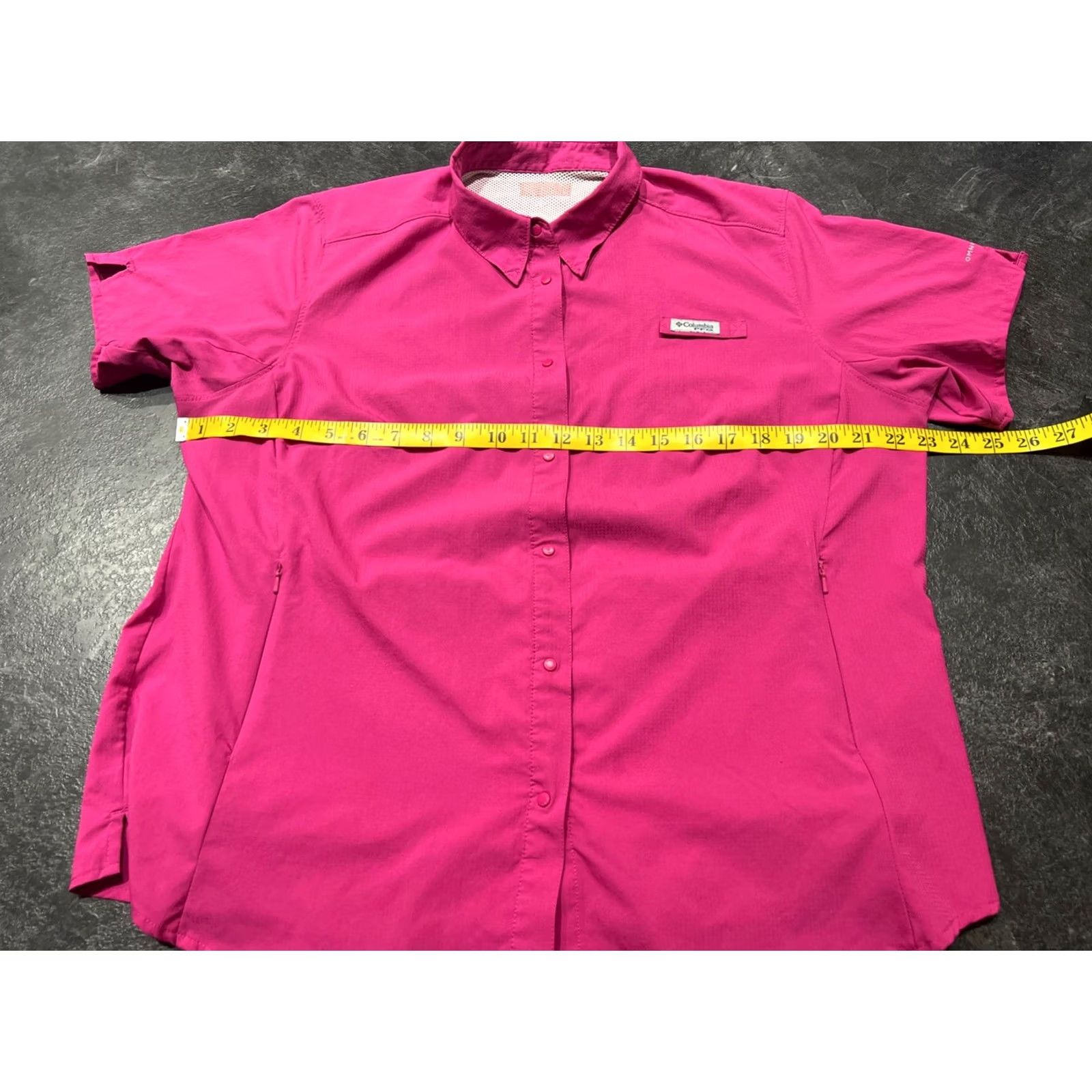 Pinko Columbia Shirt Pink L Button-Up Short Sleeve Collared Casual Outdoor Women's Regular Button Front Vented Size L / US 10 / IT 46 - 2 Thumbnail
