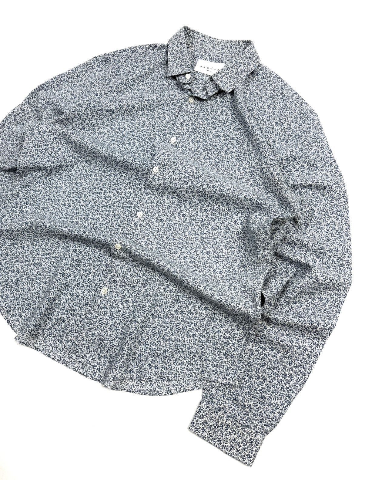Sandro Rare Sandro Paris Luxury Cotton Button-Up Shirt Floral Print Size US L / EU 52-54 / 3 - 8 Thumbnail
