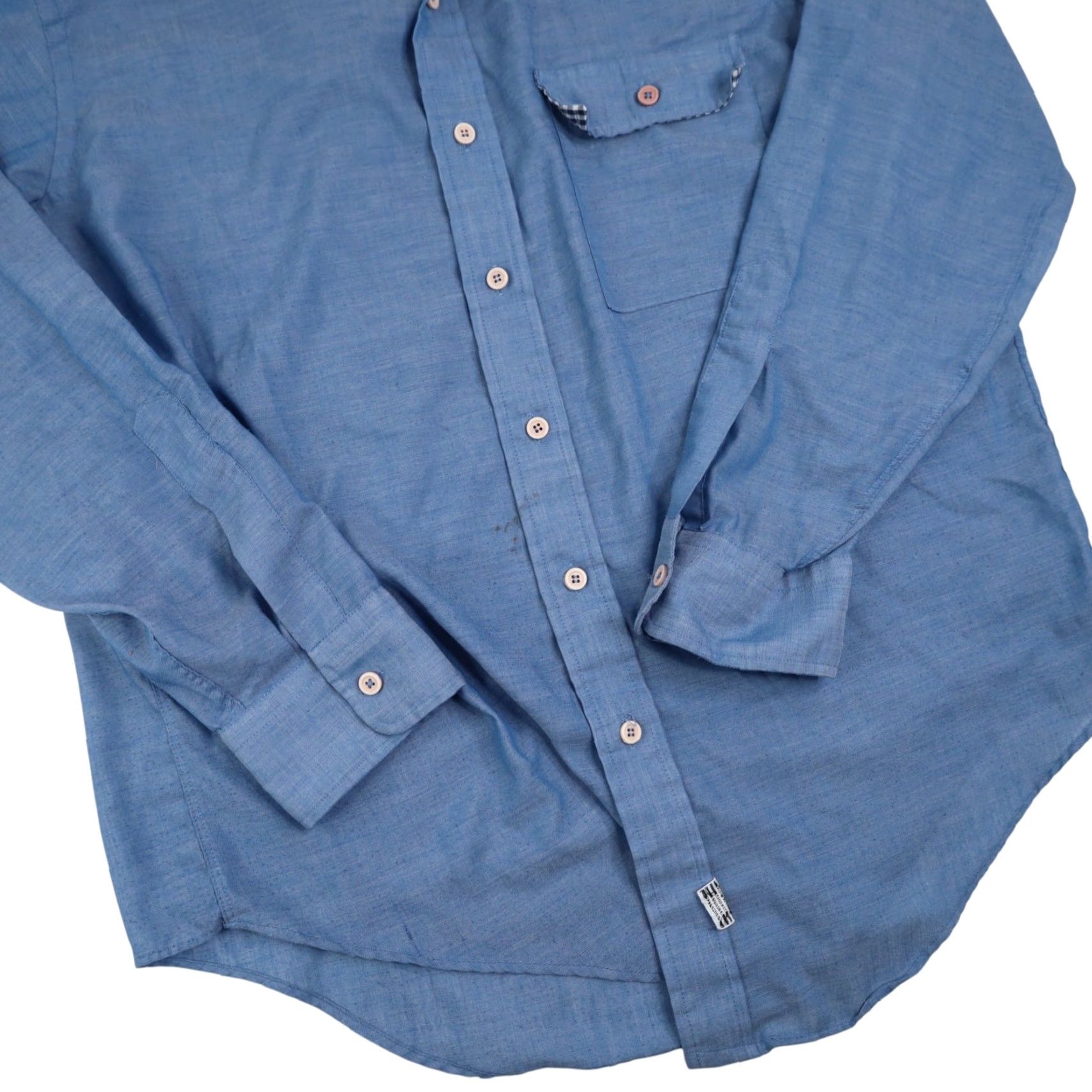 Wilson VINTAGE True 60s Jas. K. Wilson Chambray Work Shirt Blue Mens Large Sleeve Long Style Shirt Size US L / EU 52-54 / 3 - 3 Thumbnail