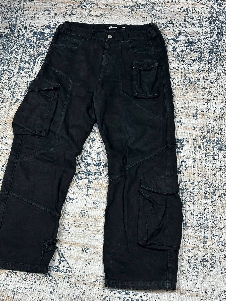 Japanese Brand Vicinity Cargo Flared Baggy Black Denim Pants Size US 34 / EU 50 - 1 Thumbnail