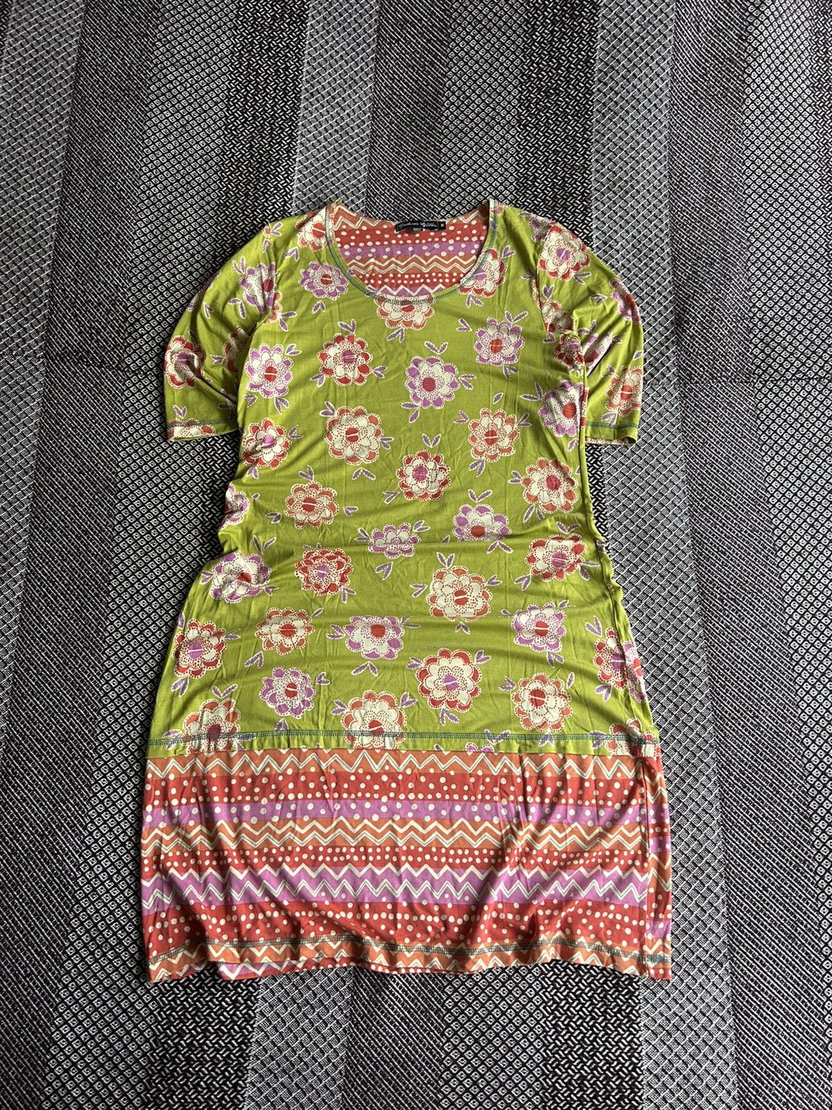 Gudrun Sjoden Gurdun Sjoden Green Floral 3/4 Sleeve Midi Dress Size Medium Size M / US 6-8 / IT 42-44 - 1 Thumbnail