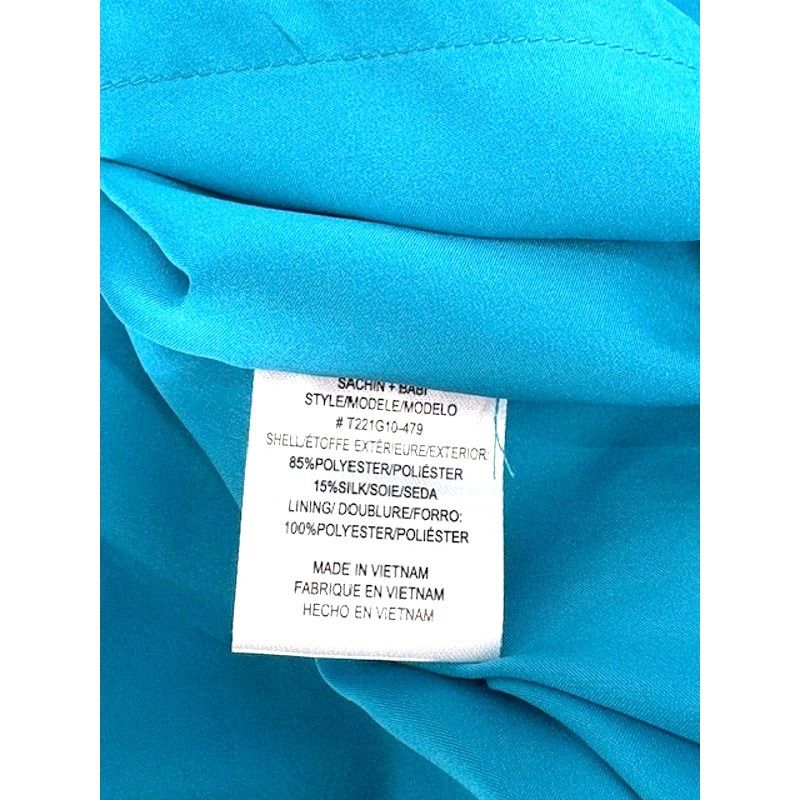 Sachin & Babi SACHIN + BABI “Clarissa” One-Shoulder Gown in Aqua – 0 NWT Size XS / US 0-2 / IT 36-38 - 8 Thumbnail