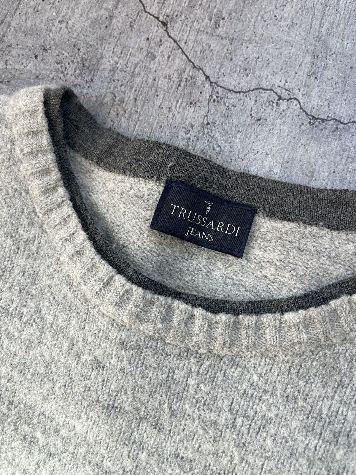 Trussardi × Vintage Vintage 90s Trussardi Luxury Designer Knitted Wool Sweater Size US M / EU 48-50 / 2 - 5 Thumbnail