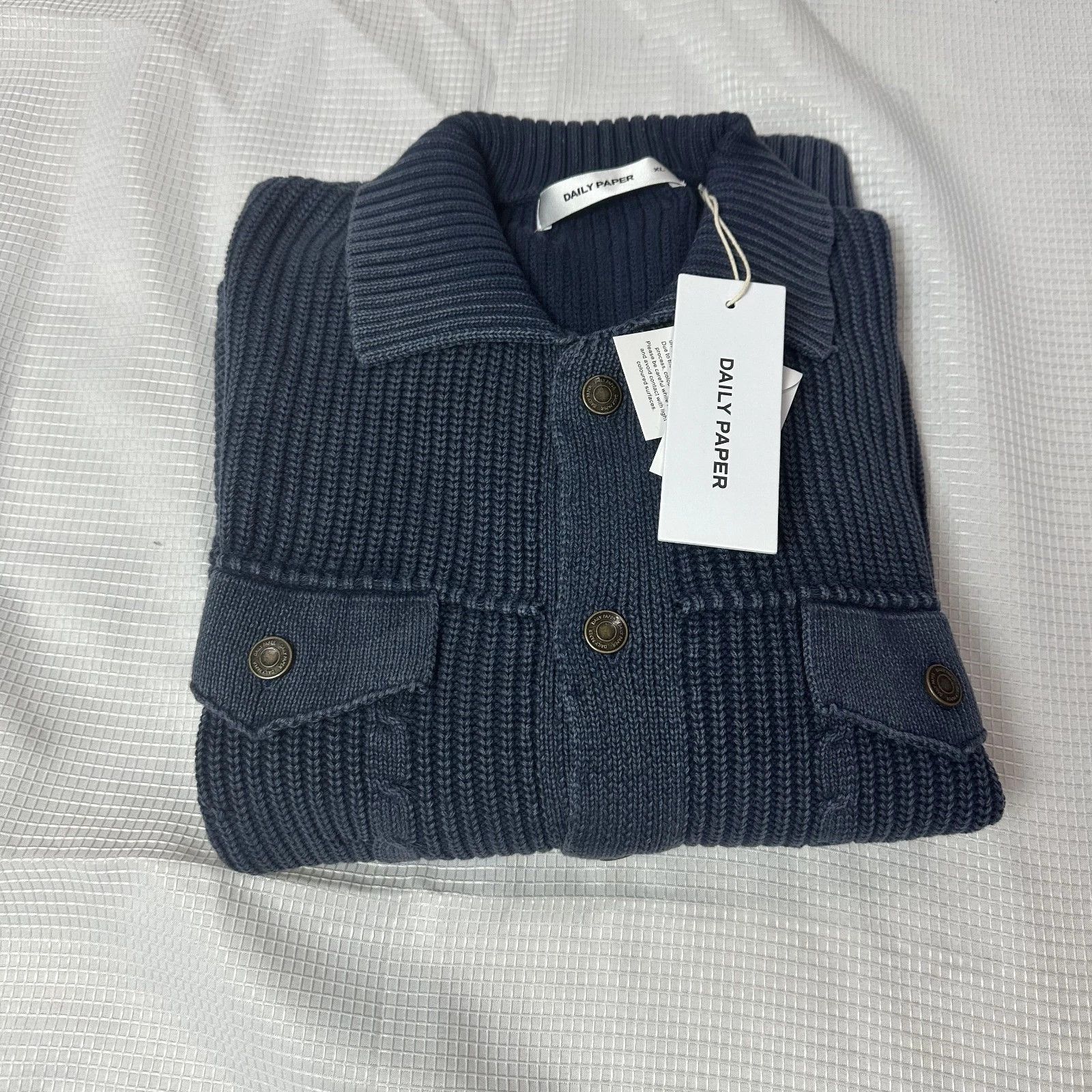 Daily Paper DAILY PAPER tano flap knitted cotton cardigan sz XL Size US XL / EU 56 / 4 - 11 Thumbnail