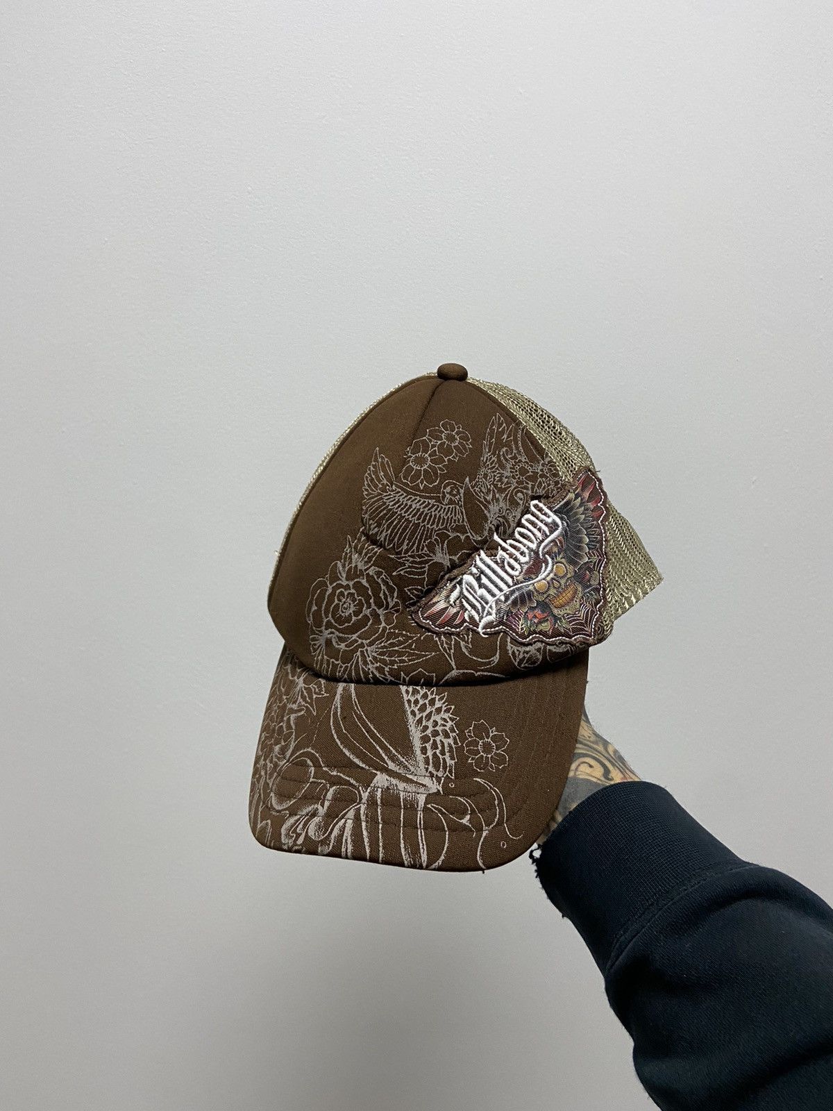 Billabong Billabong Vintage Print Small Logo Cap Skate Grid Skull 💀 Size ONE SIZE - 5 Thumbnail