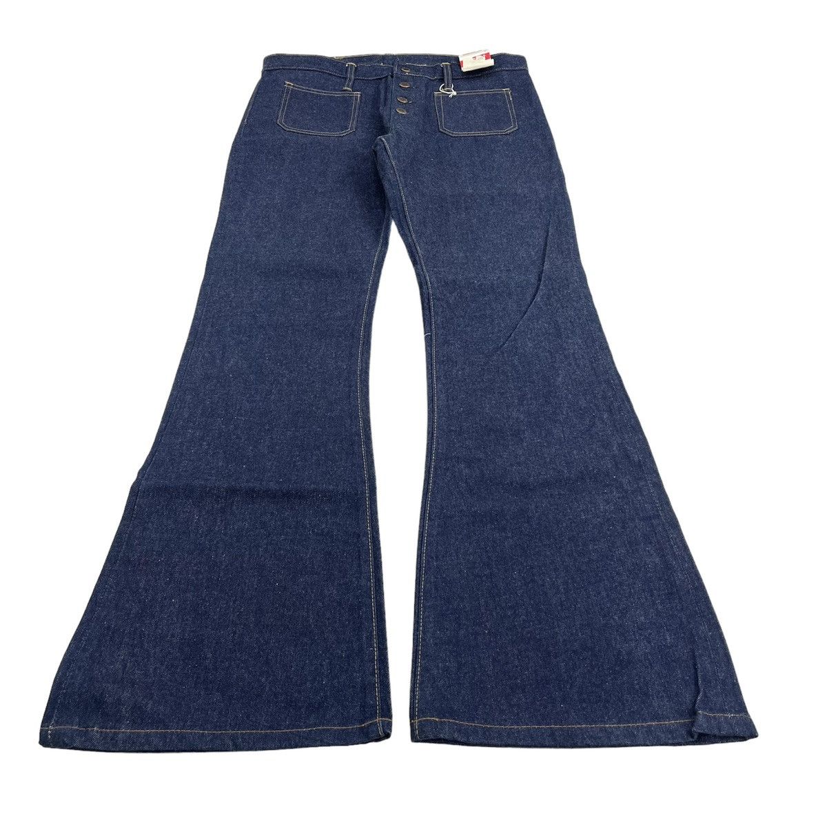 If Six Was Nine × Japanese Brand × Le Grande Bleu (L.G.B.) Crazy Bison Bell Button Bush Pants Bootcut Flared Jeans Size 33" - 2 Thumbnail