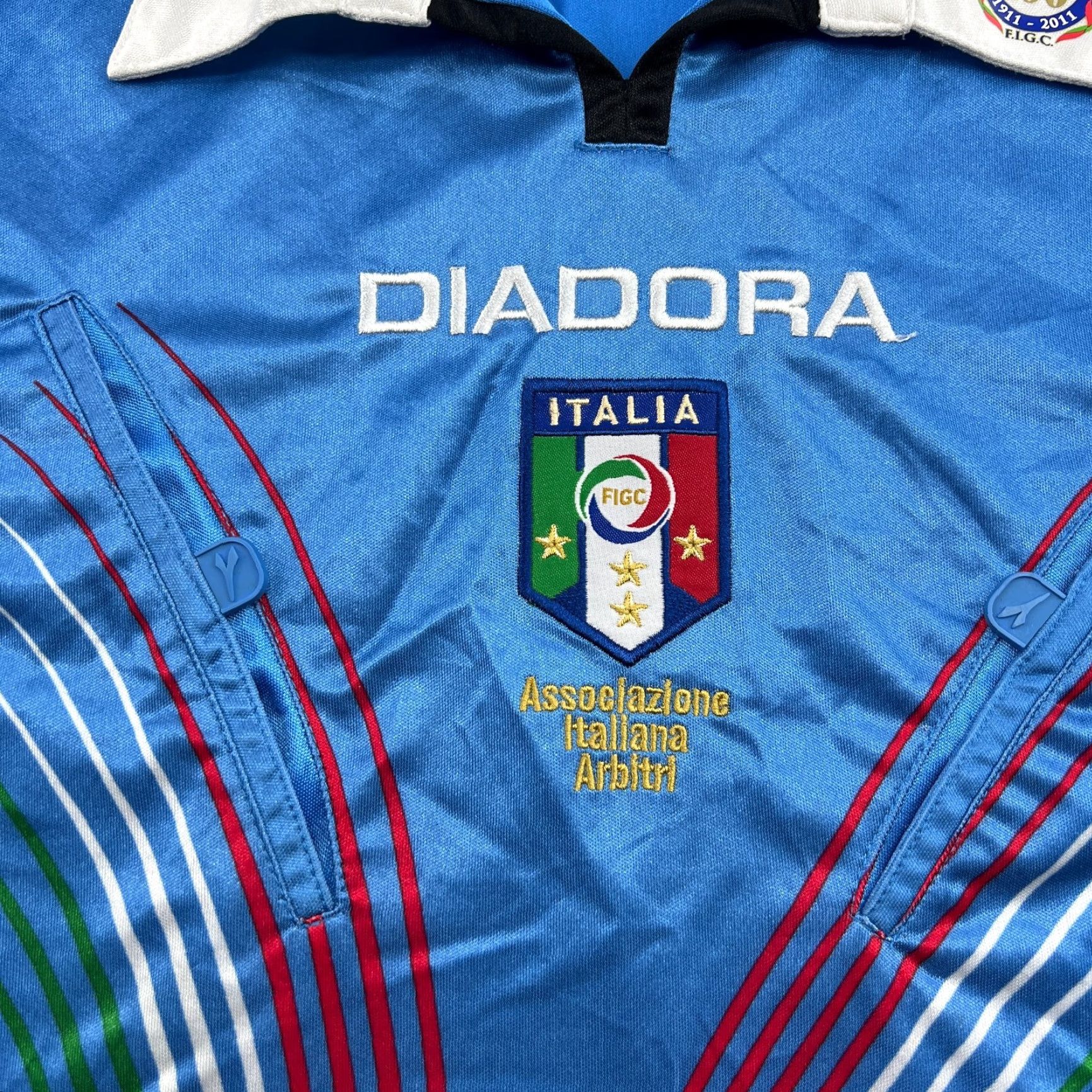 Diadora Diadora Italy Referee 2011 Jersey Mens Large Blue Long Sleeve T-Shirt Football Athletic Quick Dry 100th Anniversary Size US L / EU 52-54 / 3 - 3 Thumbnail