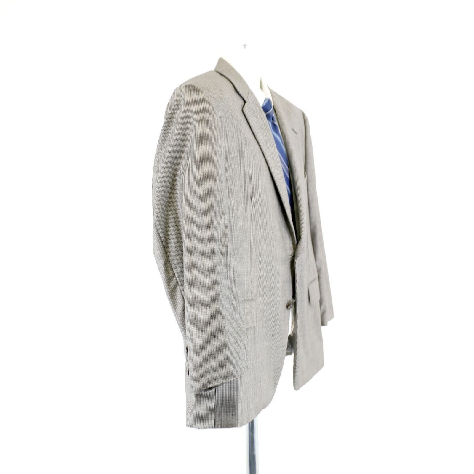 Hickey Freeman Hickey Freeman 44S Loro Piana Tasmanian Super 130s Wool Gray Size 44S - 7 Thumbnail