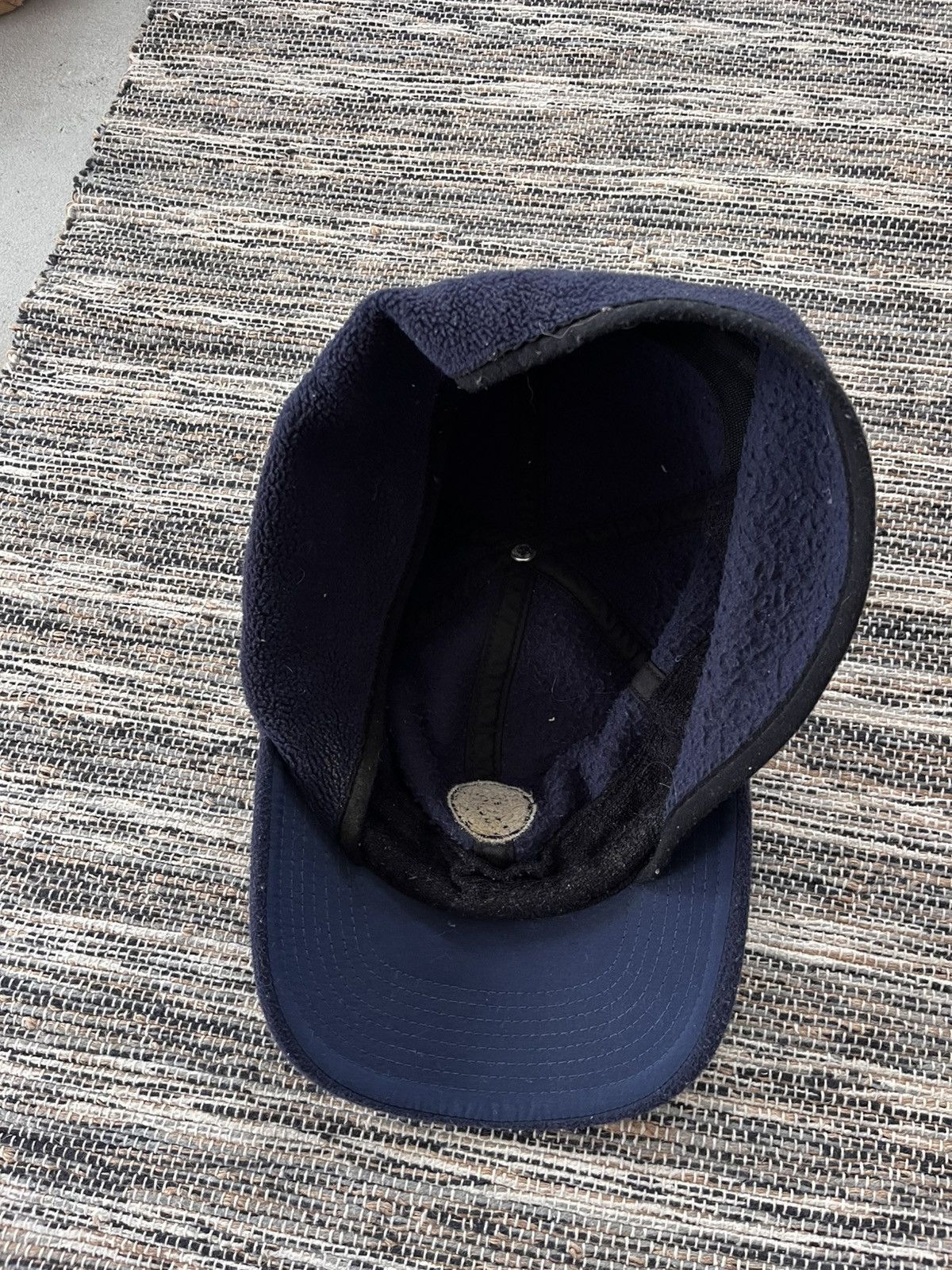 Nike 90s Vintage Nike Navy Blue Fleece cap earflaps Y2K outdoor Size ONE SIZE - 10 Thumbnail