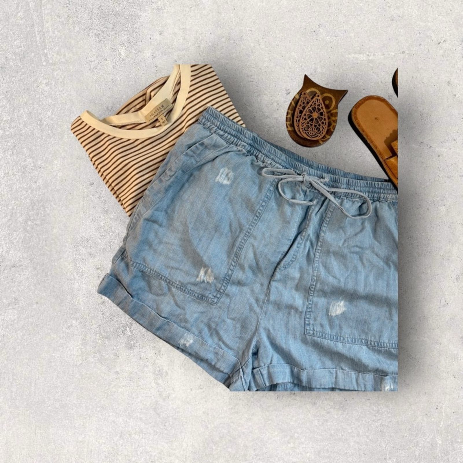 Nordstrom Light Blue Women's Shorts Size 30" / US 8 / IT 44 - 3 Thumbnail