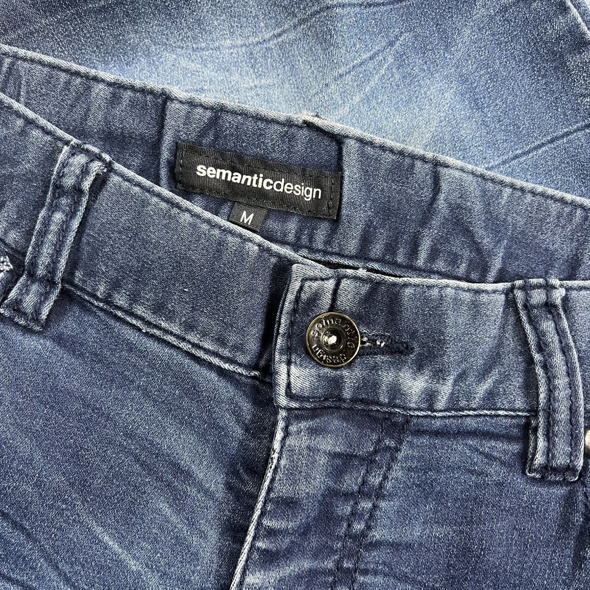 If Six Was Nine × Japanese Brand × semanticdesign 🇯🇵 Vintage Semantic Design Whiskered Faded Skinny Jeans Size US 29 - 6 Thumbnail