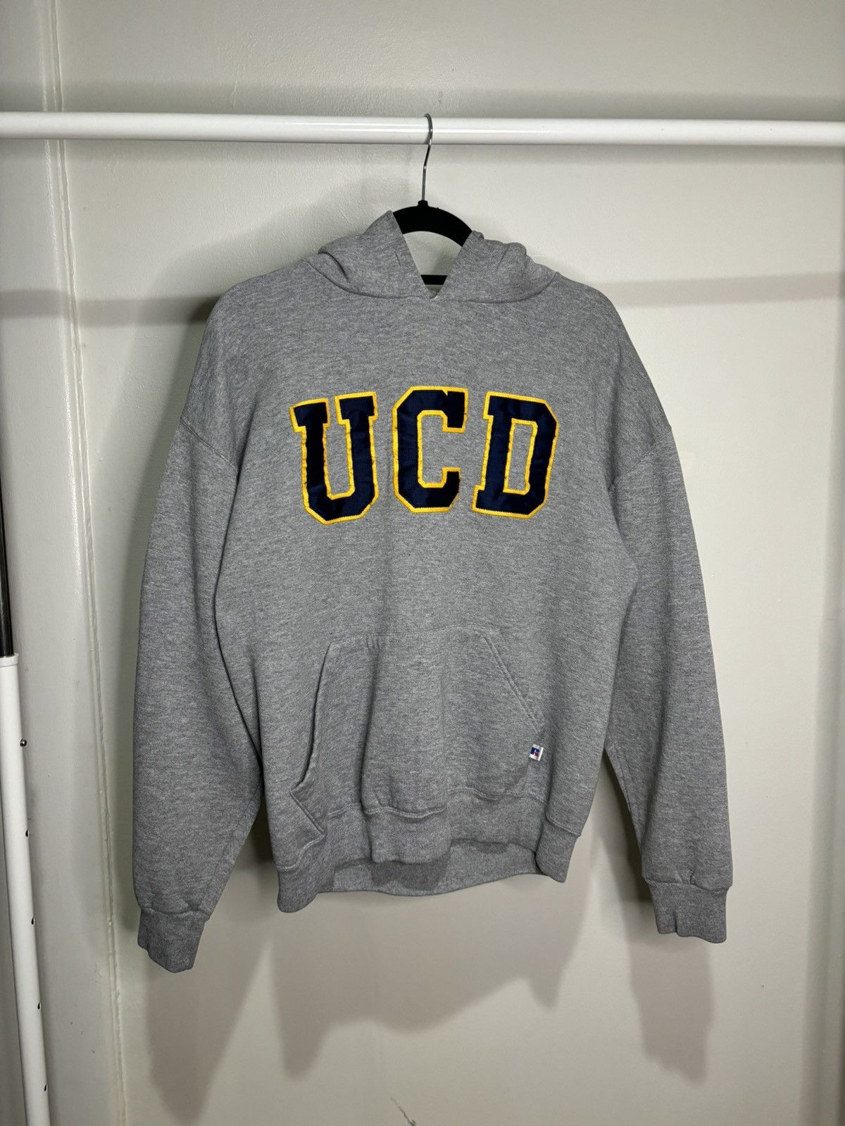 Russell Athletic × Vintage Vintage 2000s Russell Athletic UCD Grey Varsity Hoodie Size US L / EU 52-54 / 3 - 1 Thumbnail