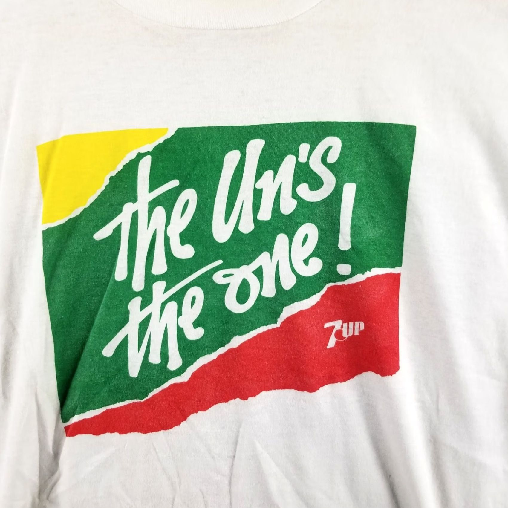 Vintage 7 UP 7-up T-Shirt Screen Stars Men Large White 1980s Graphic Tee Vintage Shirt 7 Up Men L White 1980s Size US L / EU 52-54 / 3 - 2 Thumbnail