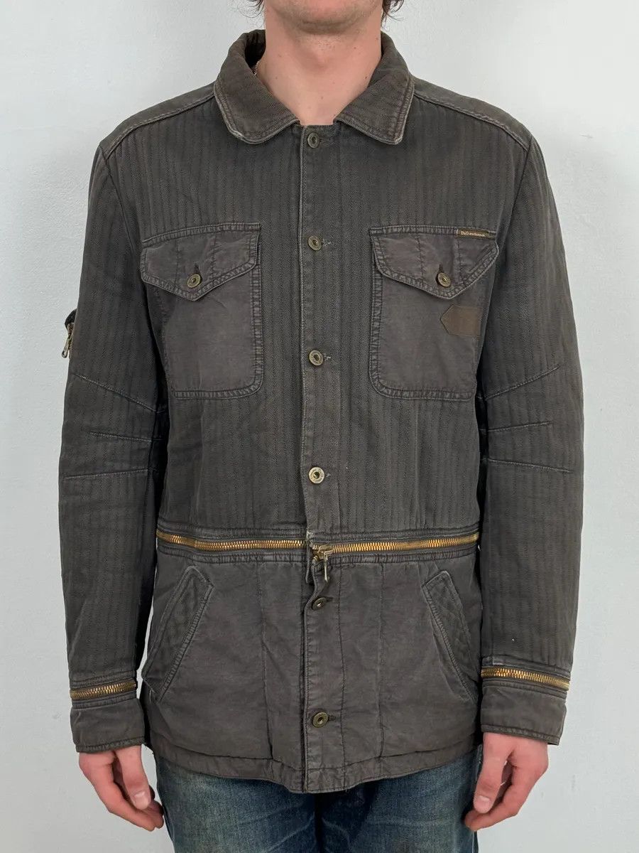 Dolce & Gabbana AW2003 Dolce & Gabbana Grey Faded Military Cargo Detachable Jacket Size US L / EU 52-54 / 3 - 2 Thumbnail