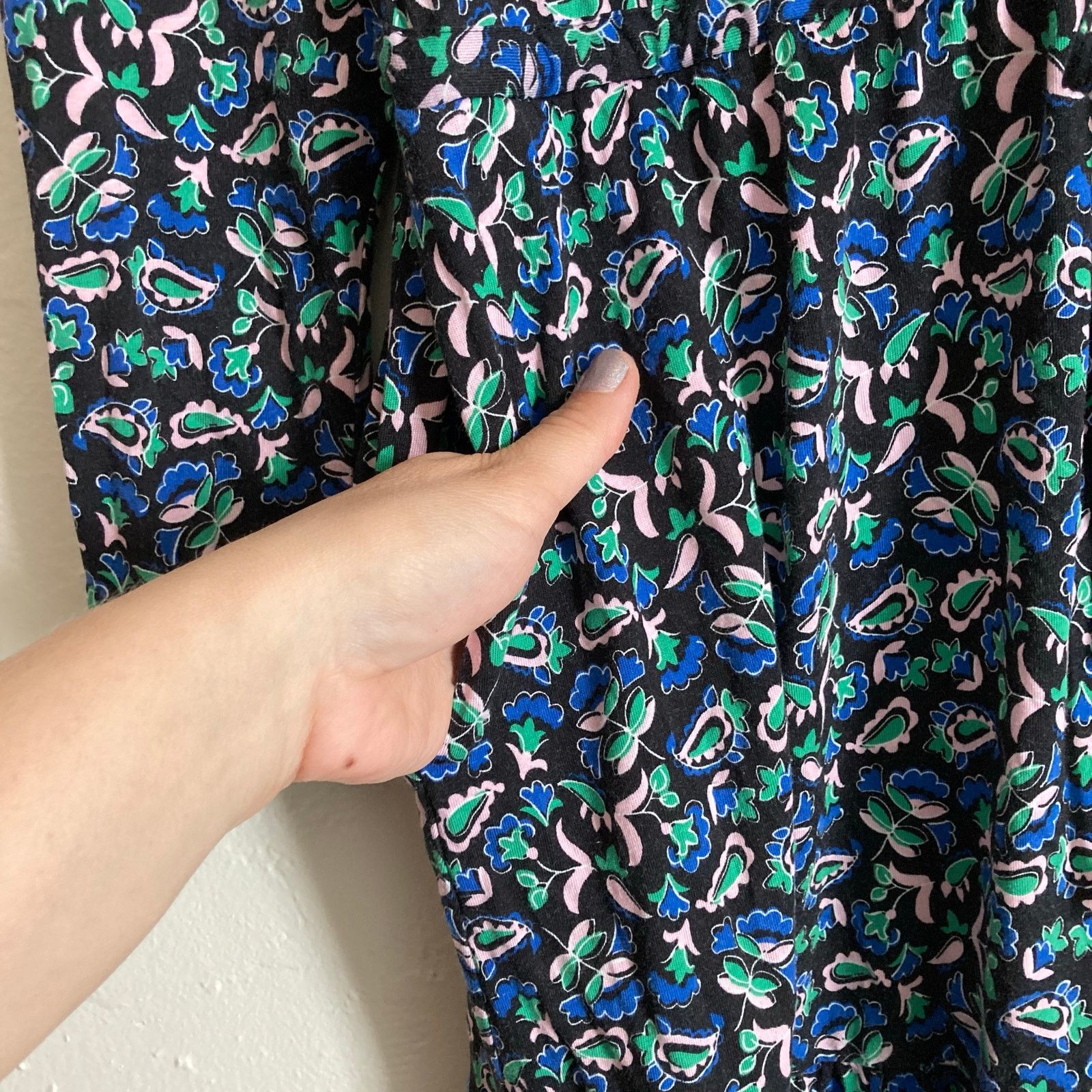Boden Boden Cotton Blue Floral Paisley Button Front Tiered Dress Size M / US 6-8 / IT 42-44 - 12 Thumbnail