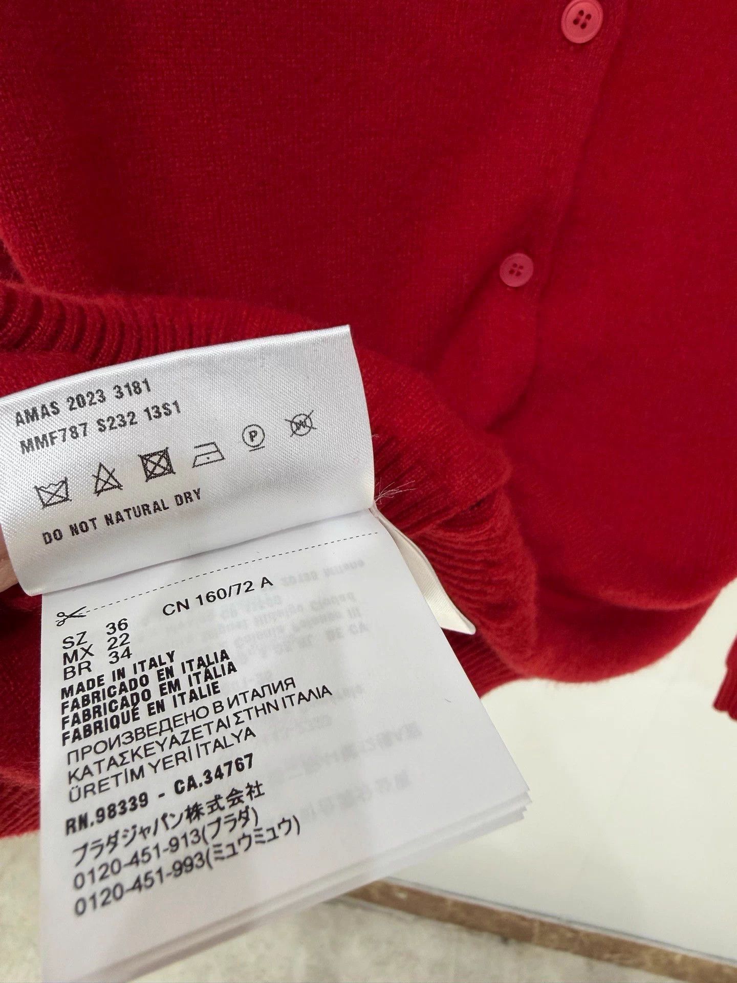 Miu Miu MIU MIU Red Letter Cashmere Cardigan - New w/ Tags - Size 36 Size XS / US 0-2 / IT 36-38 - 5 Thumbnail
