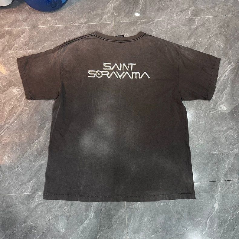 Saint Michael Saint Michael Black printed washed distressed short sleeve Size US XXL / EU 58 / 5 - 2 Thumbnail