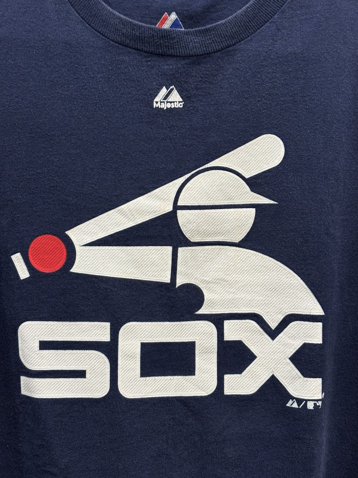 Majestic Vintage Majestic White Sox Large Batterman Logo Blue Shirt M Size US M / EU 48-50 / 2 - 2 Thumbnail