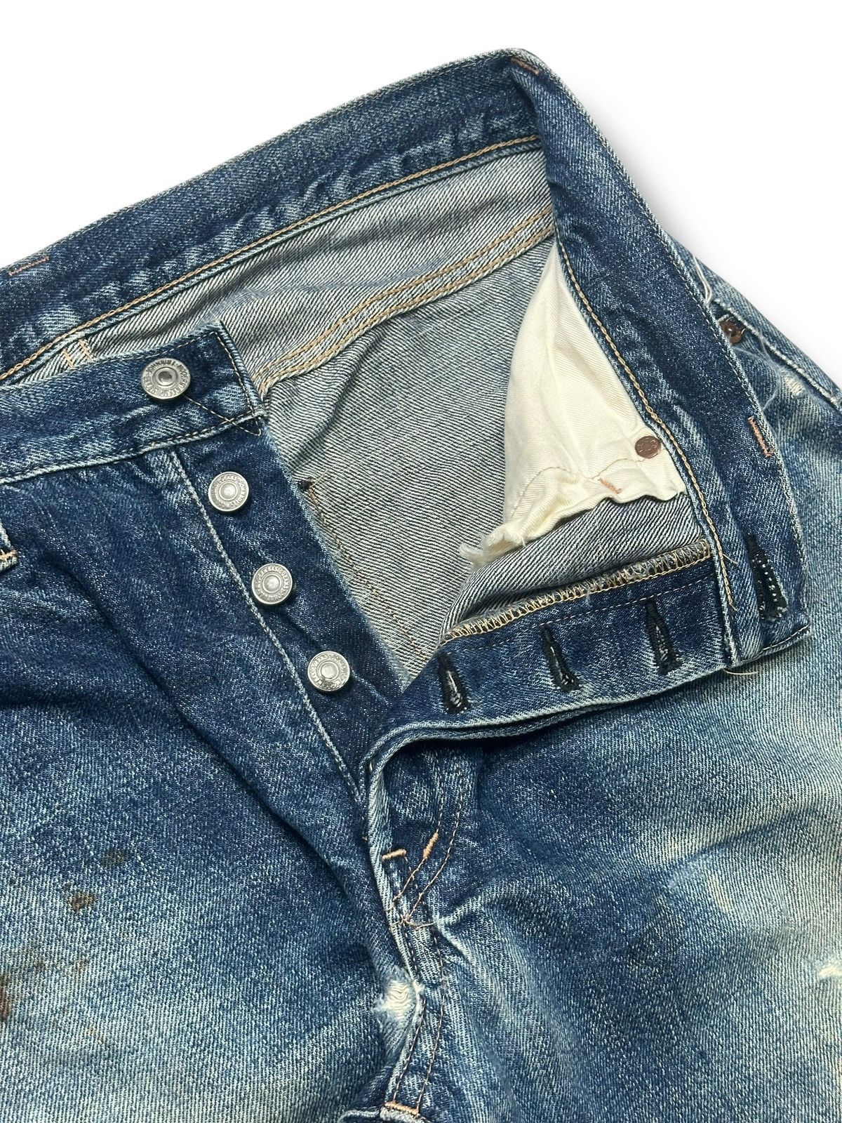 Johnbull Johnbull Vintage Selvedge Distressed Ripped Jeans With Faded Size US 32 / EU 48 - 11 Thumbnail