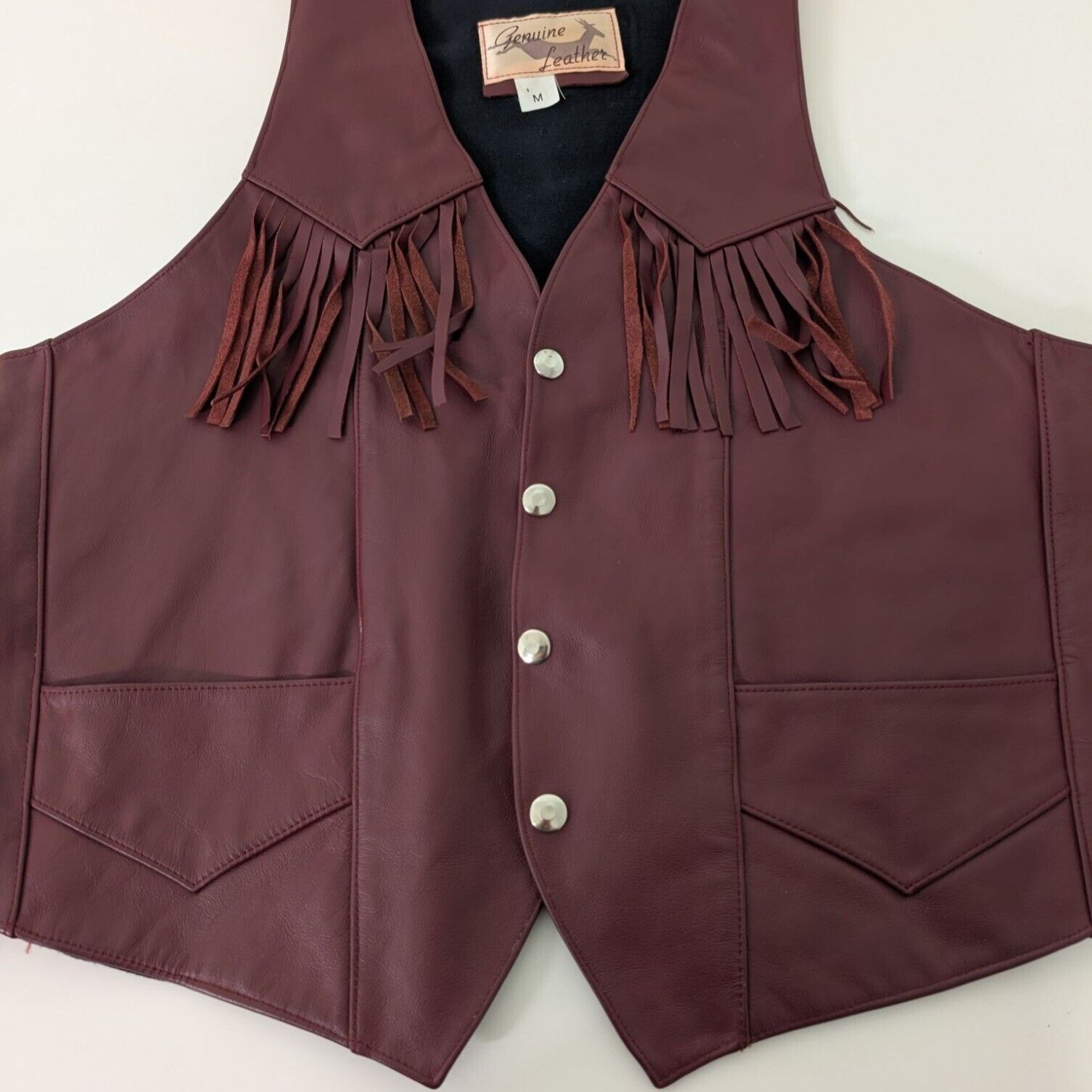 Designer Genuine Leather Fringe Vest Womens Size Medium Size M / US 6-8 / IT 42-44 - 2 Thumbnail