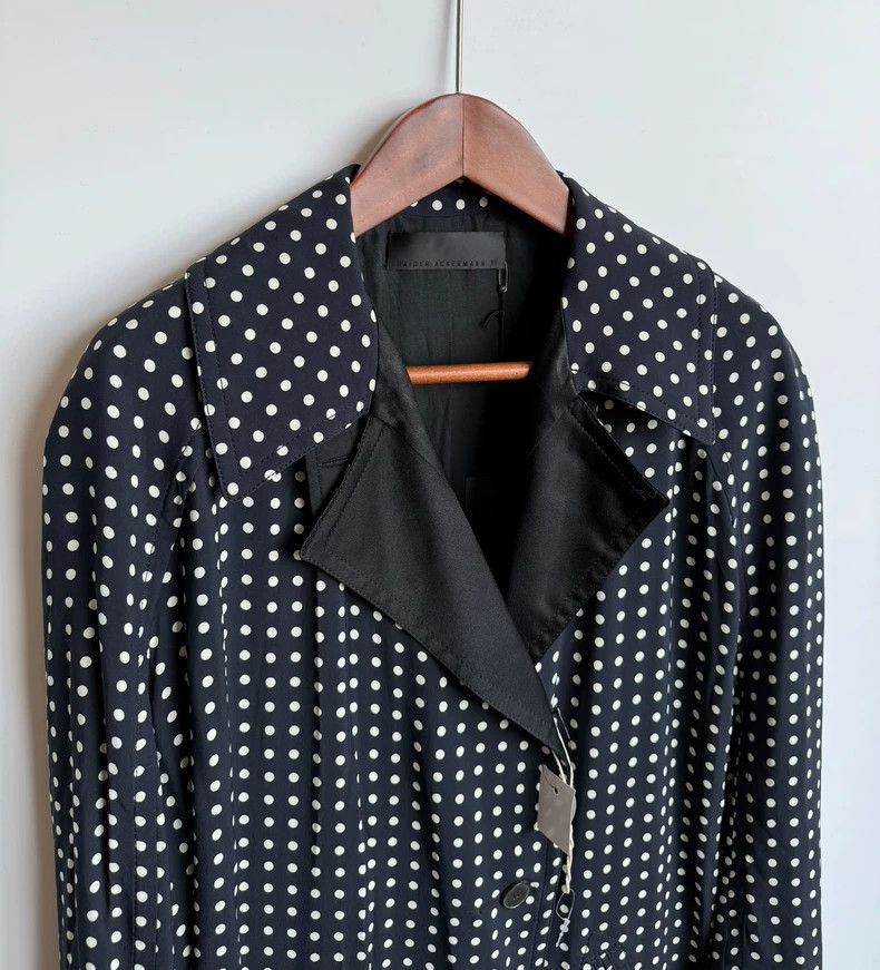 Haider Ackermann Black and White Polka Dot Trench Coat-2506 Size US M / EU 48-50 / 2 - 3 Thumbnail