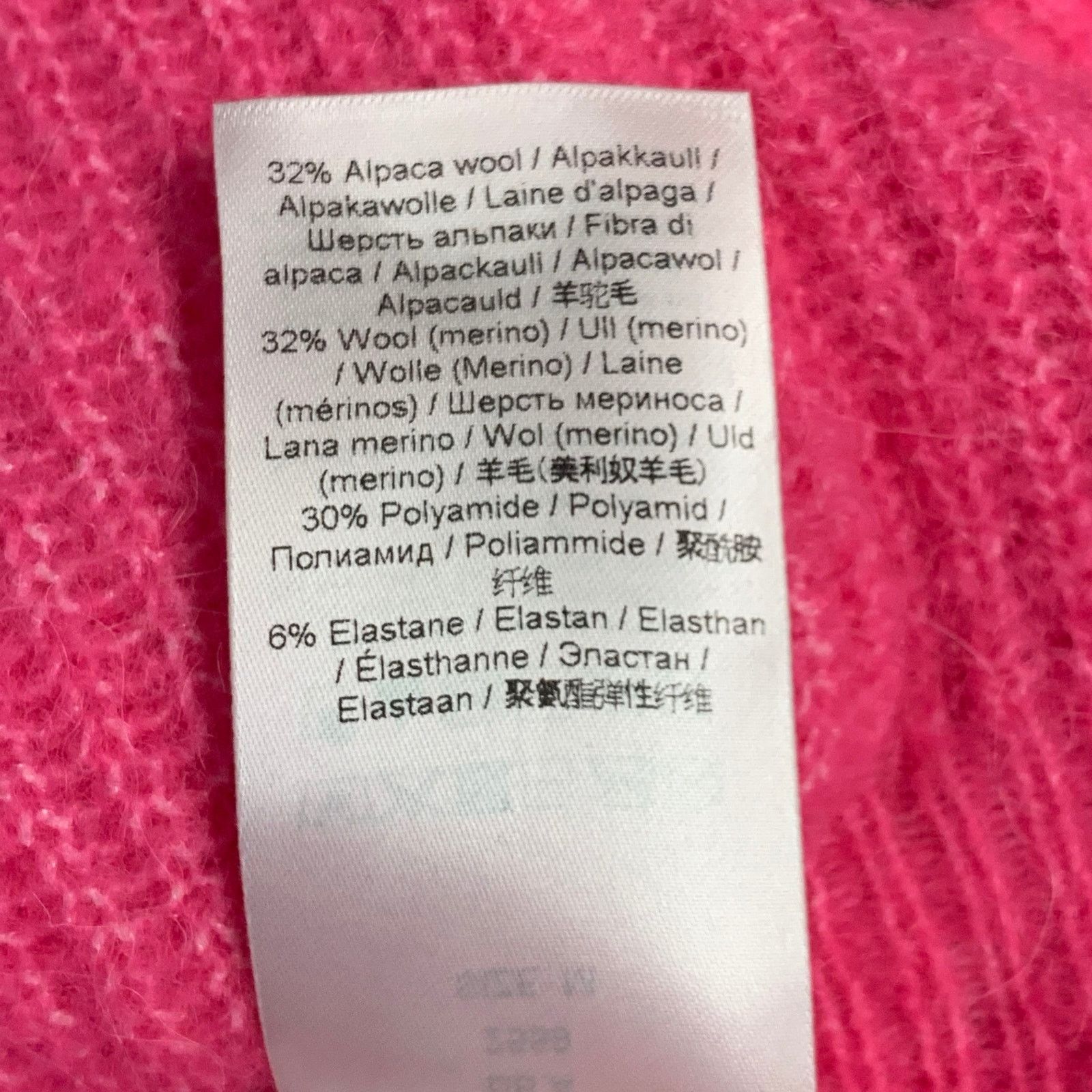 Ganni GANNI M Hot Pink Alpaca Blend Rhinestones Cropped Cardigan Size M / US 6-8 / IT 42-44 - 7 Thumbnail