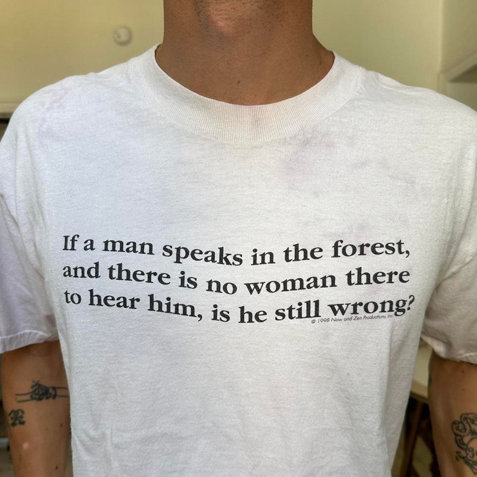 Other × Vintage Rare Vintage 90s Man Woman Adult Tie Dye Quote Graphic Tee Size US L / EU 52-54 / 3 - 7 Thumbnail