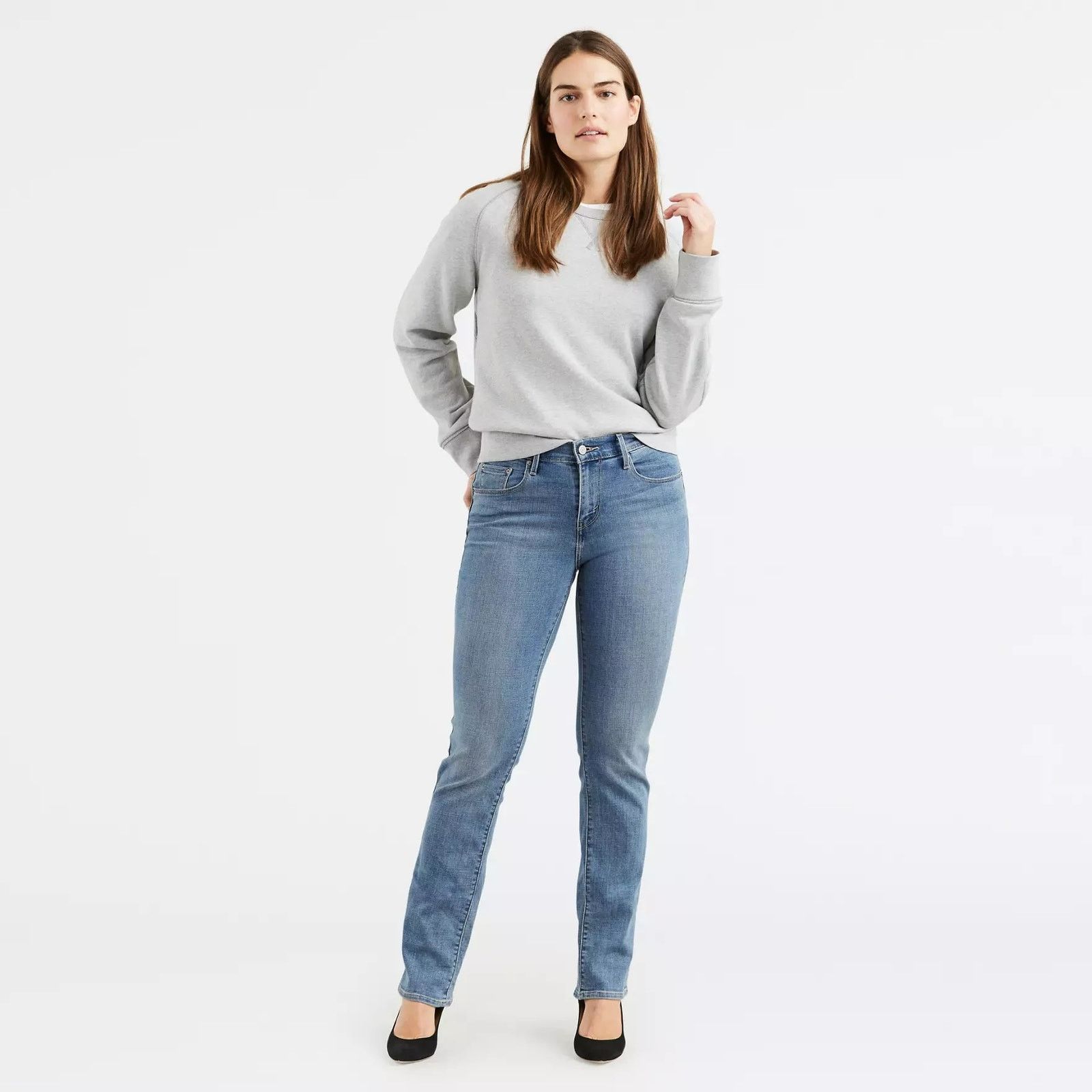 Levi's LEVI'S Women's Medium Wash 505 Straight Leg Jeans Sz 12 Size 34" / US 12 / IT 48 - 1 Thumbnail