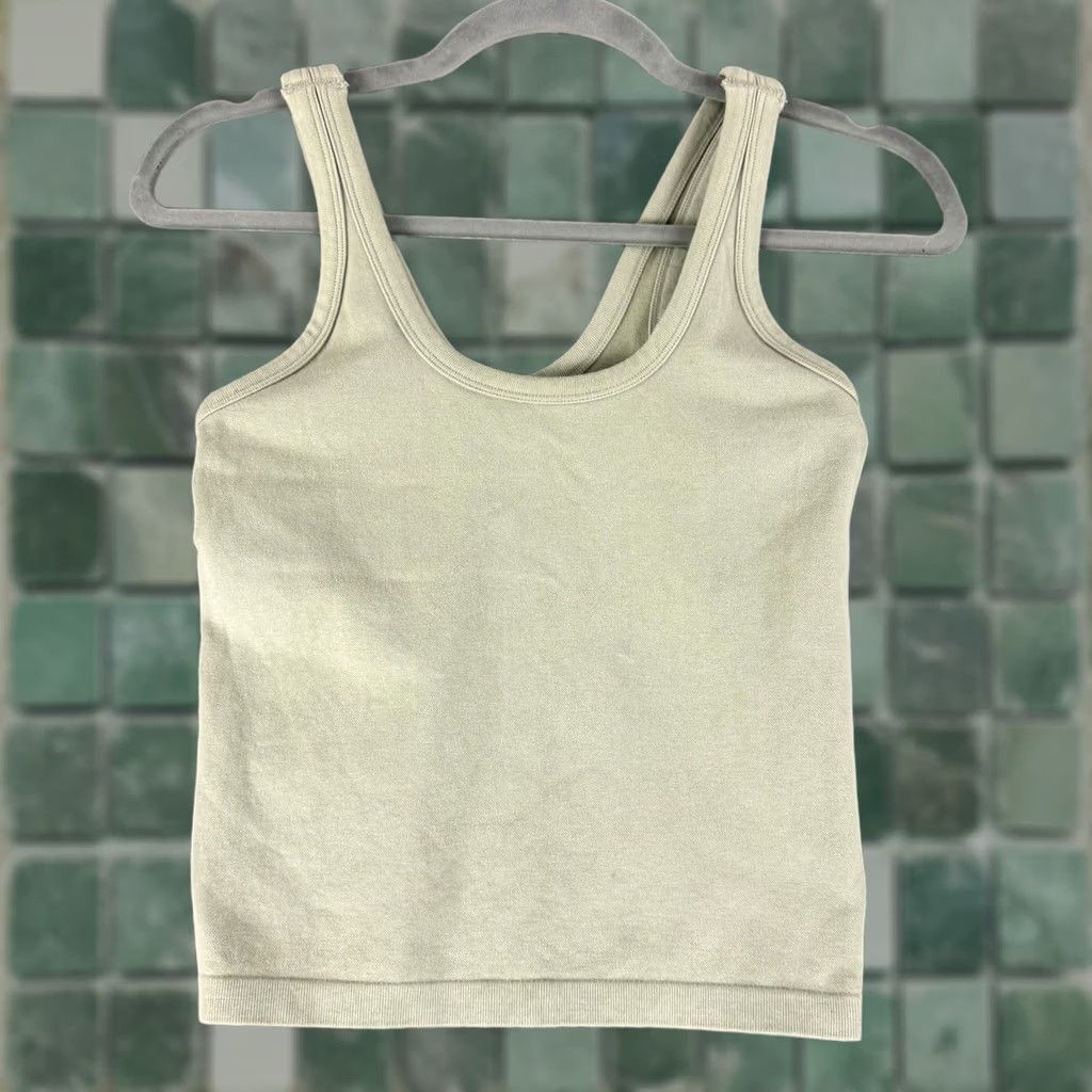 Alo Yoga Alo Yoga Wellness Bra Tank Top Womens Small Sage Green Ribbed  Racerback | Grailed
