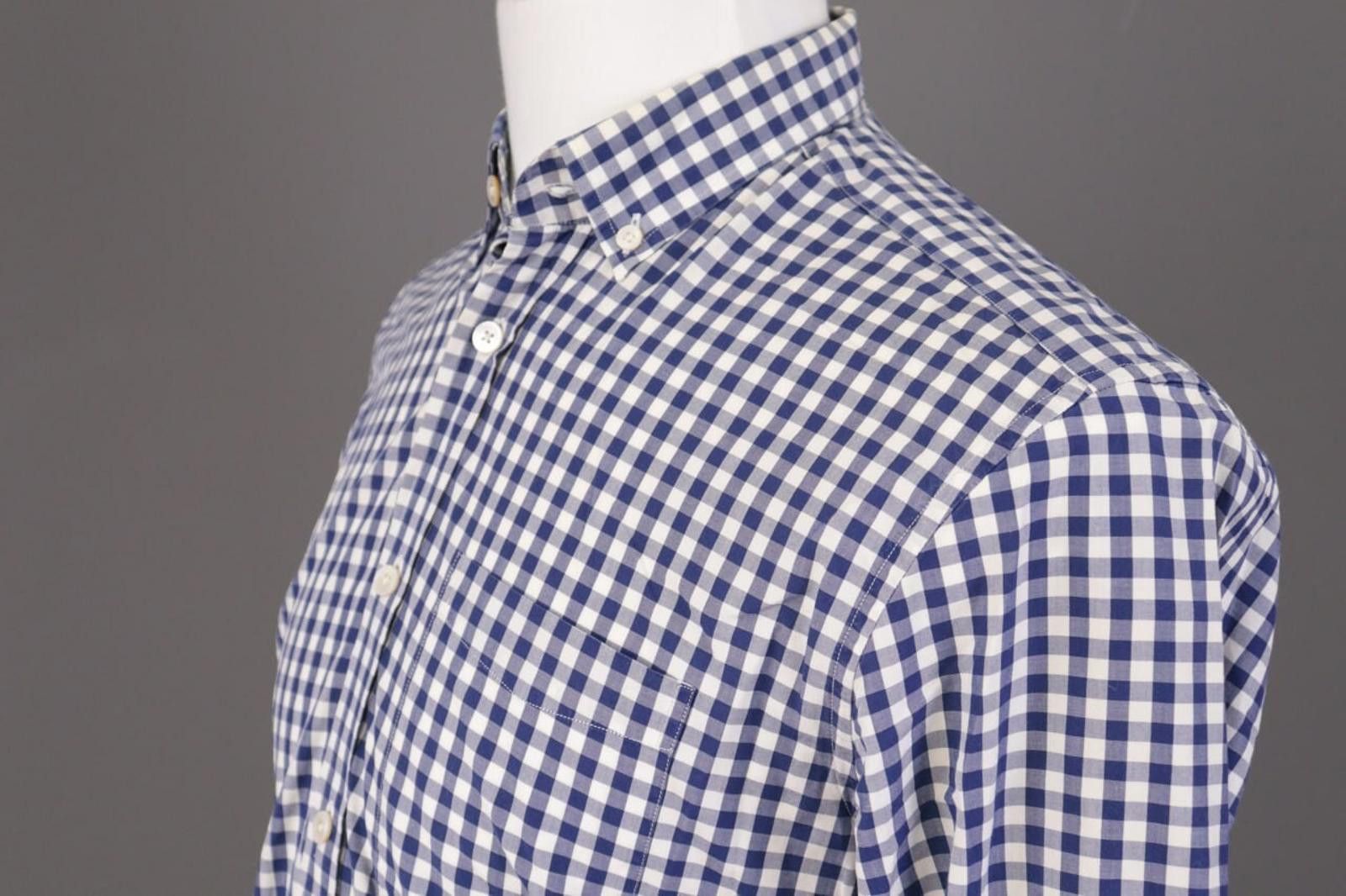 Gieves & Hawkes Gieves & Hawkes Blue Check Button Down Dress Shirt Size M Size US M / EU 48-50 / 2 - 6 Thumbnail