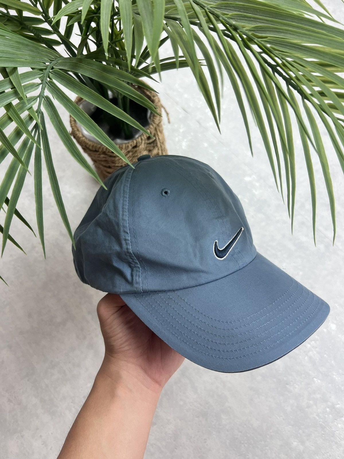 Nike 90s Nike Central Swoosh Vintage Y2K Drill Retro Cap Hat Size ONE SIZE - 2 Thumbnail