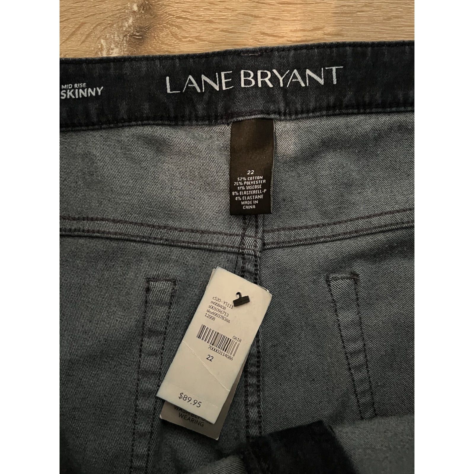 Vintage Lane Bryant Jeans Womens Blue Denim Mid Rise Skinny Size 22 NWT B Size 40" / US 18 - 3 Thumbnail