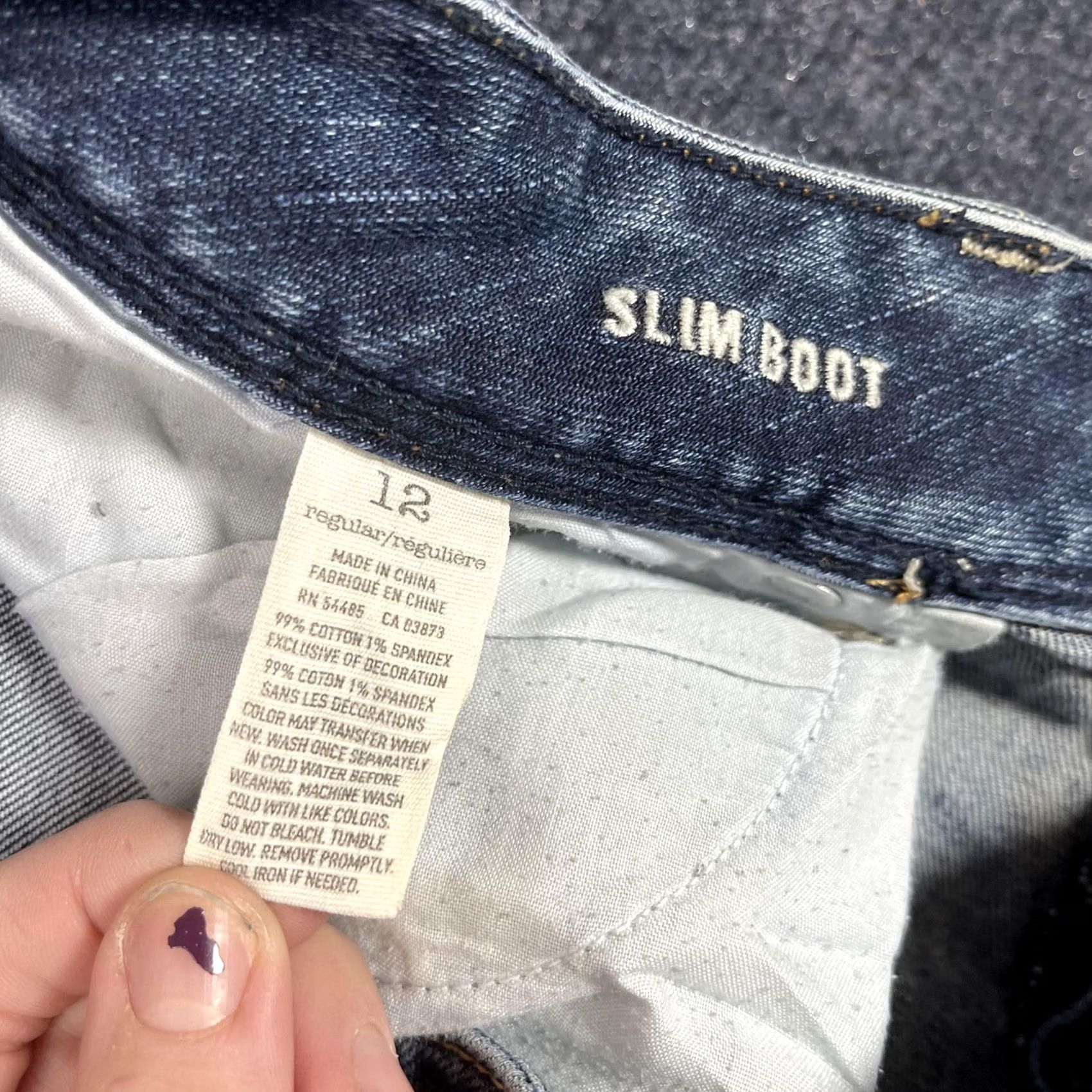 American Eagle Outfitters VINTAGE American Eagle Slim Boot Jeans Womens 12 Blue Med Wash Stretch Distressed Size 34" / US 12 / IT 48 - 4 Thumbnail
