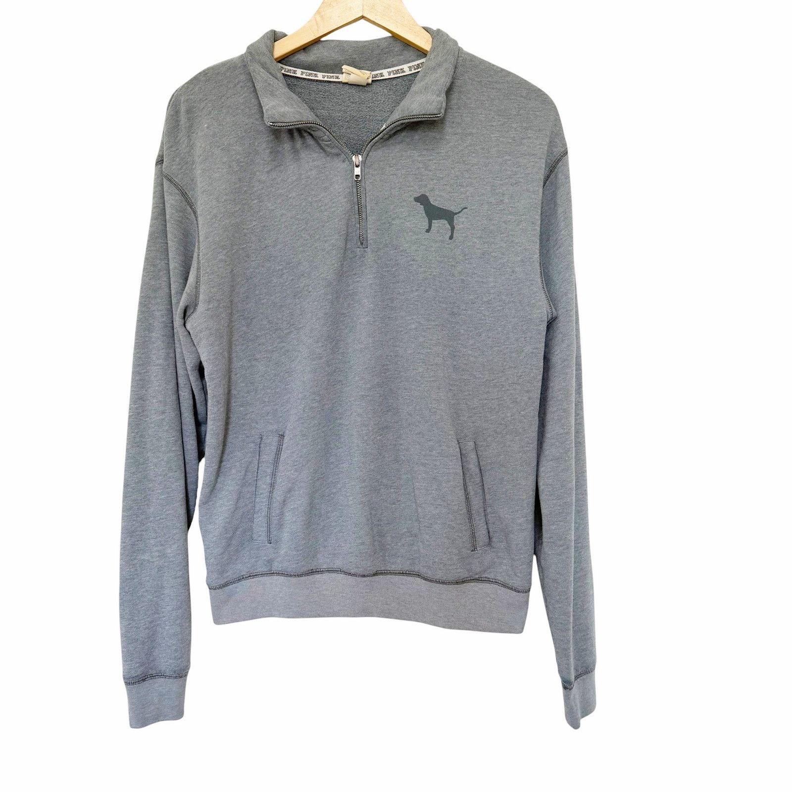 Victoria's Secret Victoria's Secret PINK Gray Quarter Zip Sweatshirt Sz S Size S / US 4 / IT 40 - 1 Thumbnail