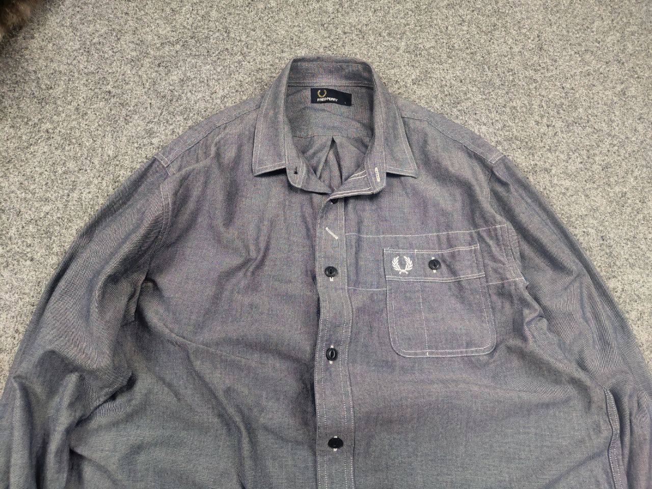 Fred Perry Fred Perry Logo Long sleeve button blue classic fit shirt Size US L / EU 52-54 / 3 - 5 Thumbnail