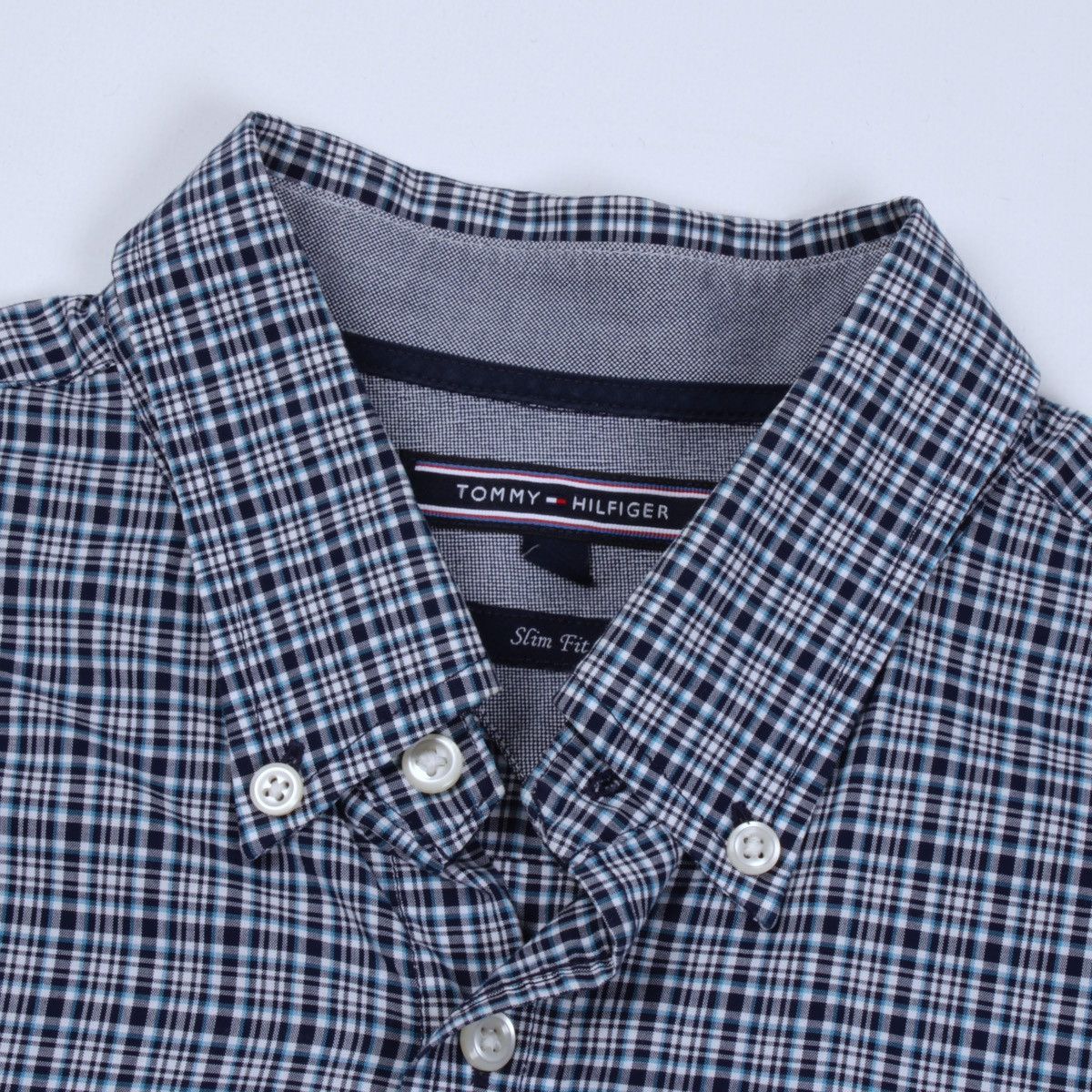Tommy Hilfiger TOMMY HILFIGER Slim Fit Micro Plaid Long Sleeve Shirt Size US M / EU 48-50 / 2 - 8 Thumbnail