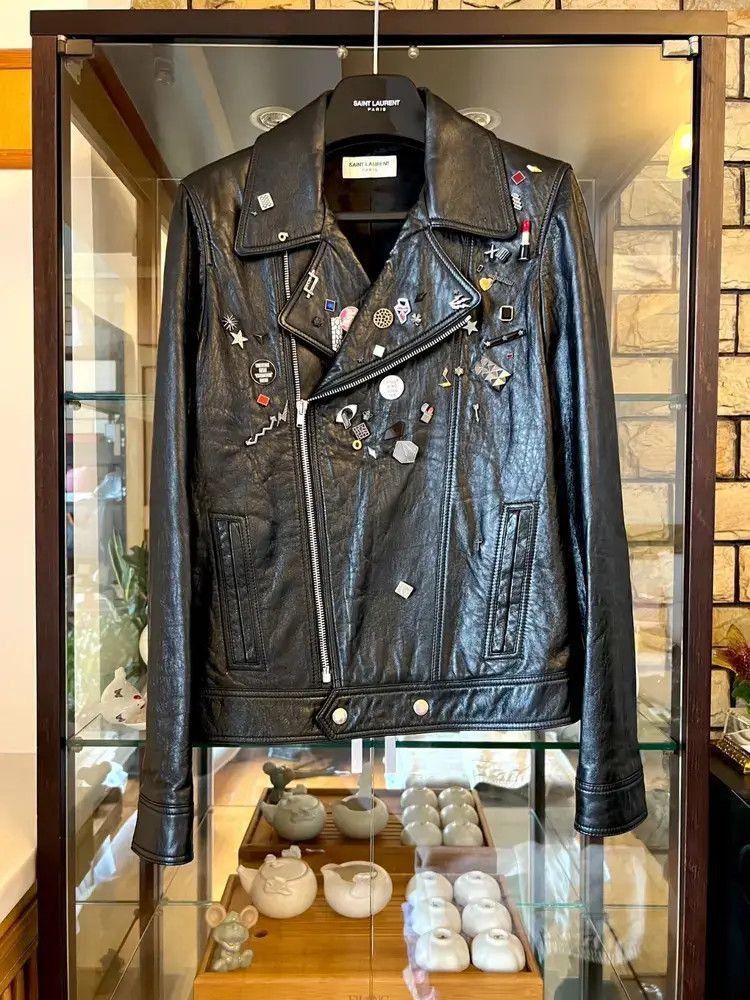 Saint Laurent Paris Sz 46 Saint Laurent Paris 15AW Badge Leather Jacket-2507 Size US S / EU 44-46 / 1 - 7 Thumbnail