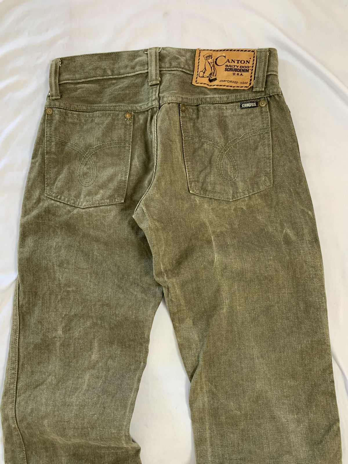 Vintage Very rare canton jeans scrubdenim saltydog sanforized Size US 27 - 12 Thumbnail