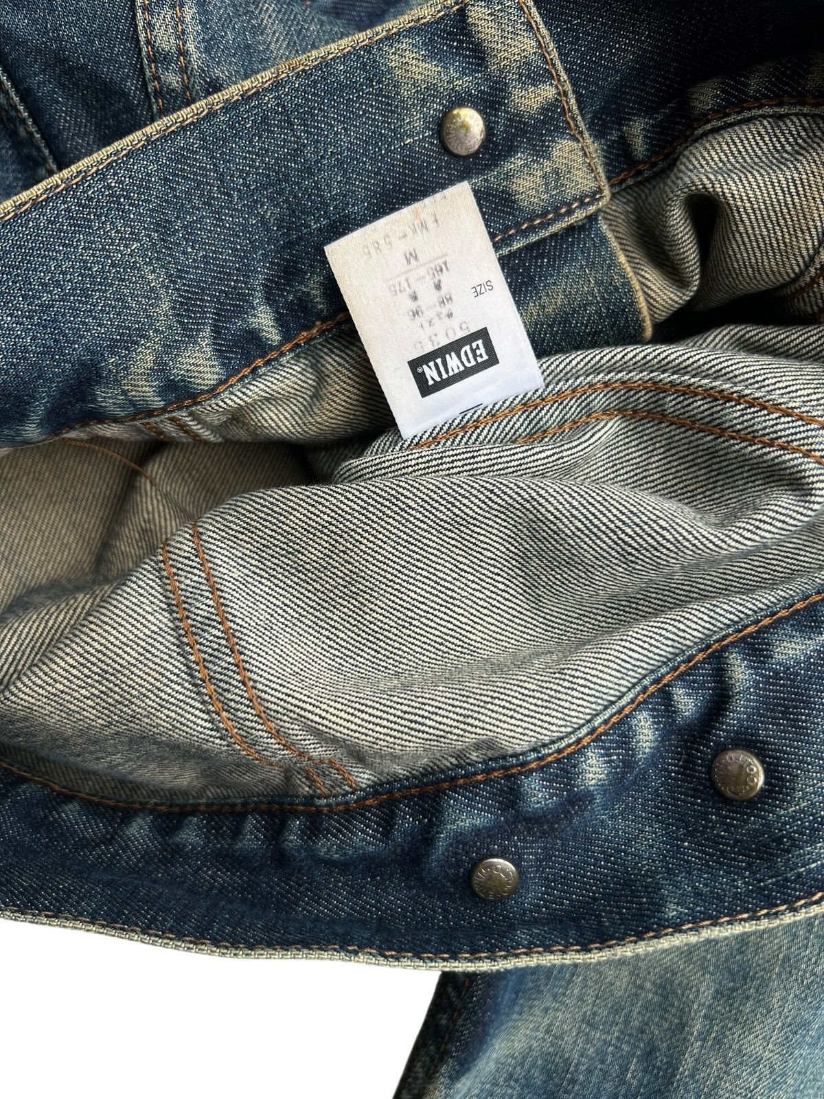 Edwin Vintage Edwin Japan Mudwash Distressed Denim Jacket Size US M / EU 48-50 / 2 - 12 Thumbnail