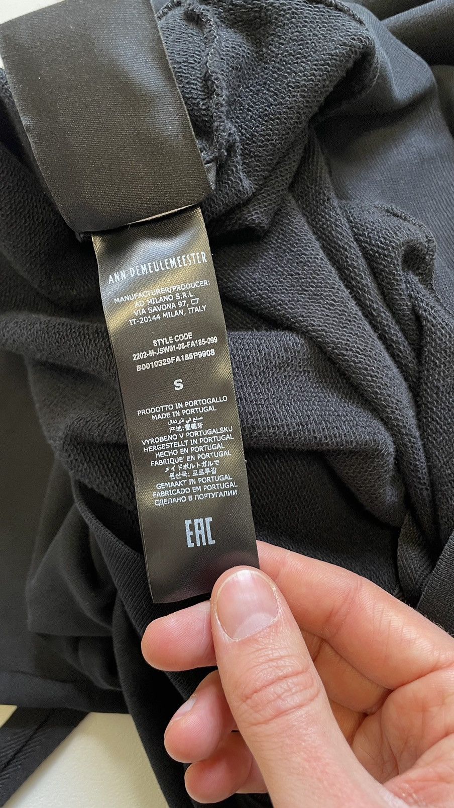 Ann Demeulemeester ‘Feather Print’ Oversized Black Hoodie Size US S / EU 44-46 / 1 - 11 Thumbnail