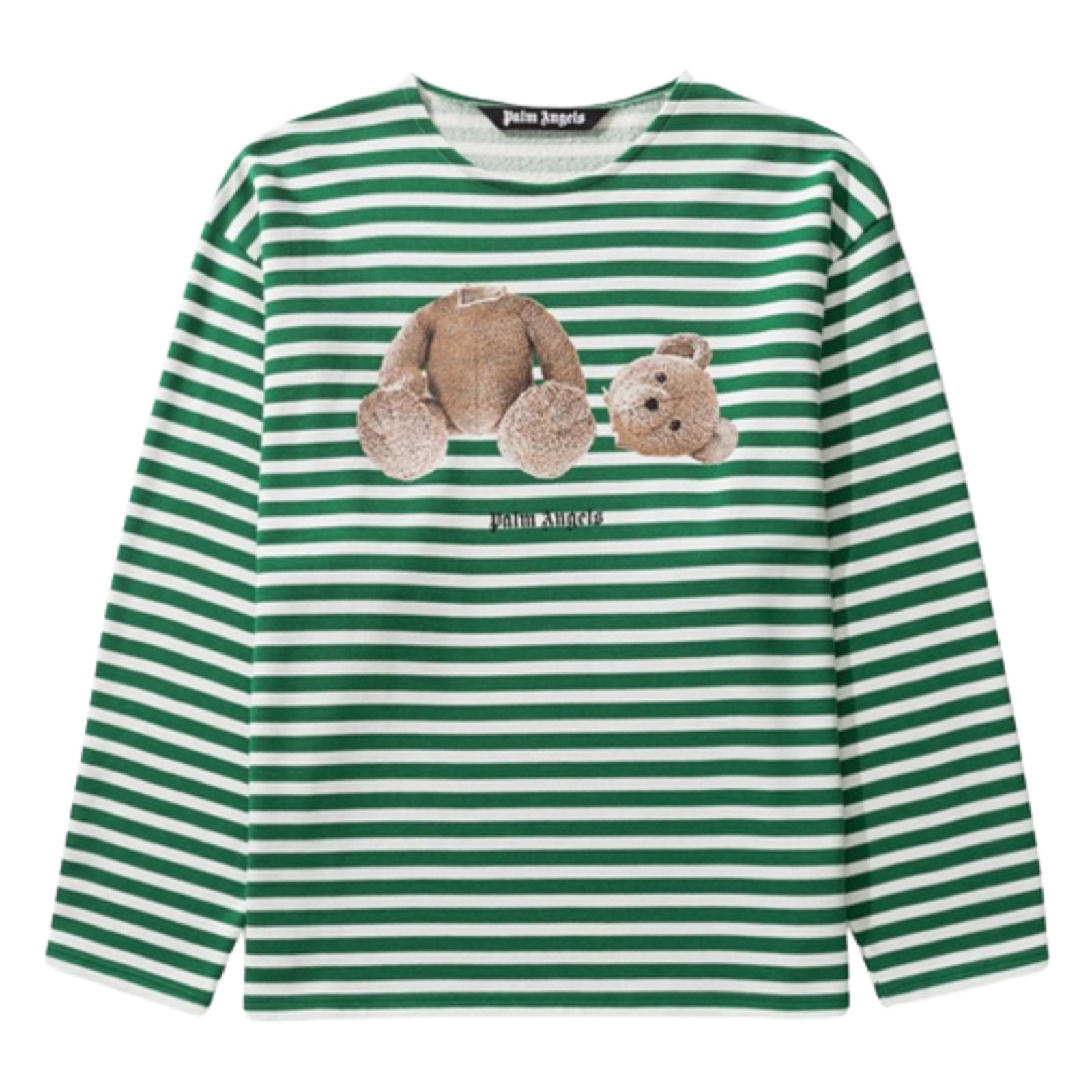 image of Palm Angels Bear Stripes Breton Long Sleeve Tee Shirt, Men's (Size Medium)