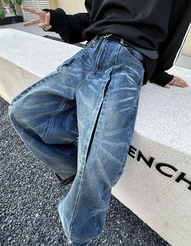 Jean × Vintage Design Retro Washed Wide Leg y2k jeans pants Size US 32 / EU 48 - 5 Thumbnail