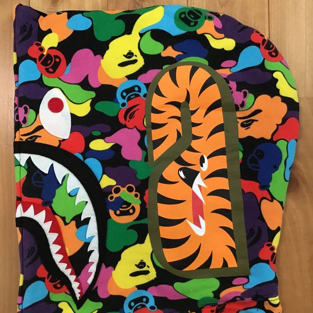 Bape BAPE Milo Multi camo Shark Full Zip Hoodie a bathing ape Size US XL / EU 56 / 4 - 5 Thumbnail