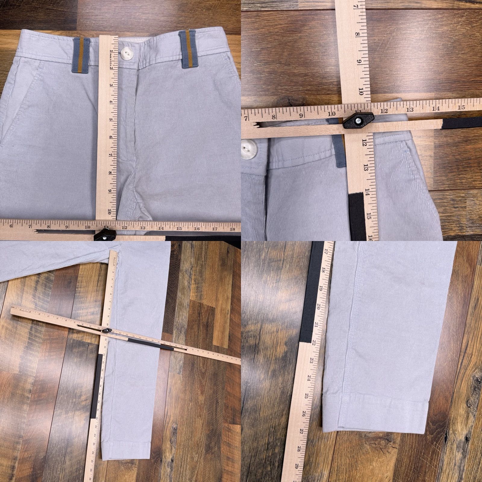 Rag & Bone Rag & Bone Corduroy Pants Womens 00 Gray Mid Rise Stretch USA Pants Cotton Spandex Straight Cropped Regular Vintage No 00 Mens? Size 24" / US 00 / IT 34 - 8 Thumbnail