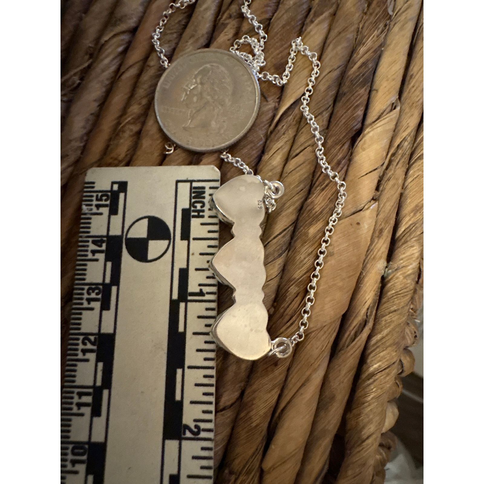 & Other Stories Wild Horse Jasper Three Stone Heart Necklace Sterling Silver Size ONE SIZE - 9 Thumbnail